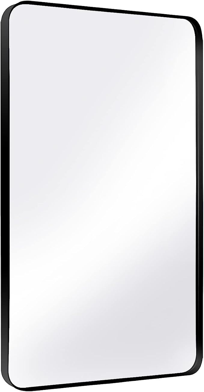 ISTRIPMF Mirror Black, 22X30 Inch Mirror for Wall with Metal Framed, Wall Mounted Mirror Tempered... | Amazon (US)