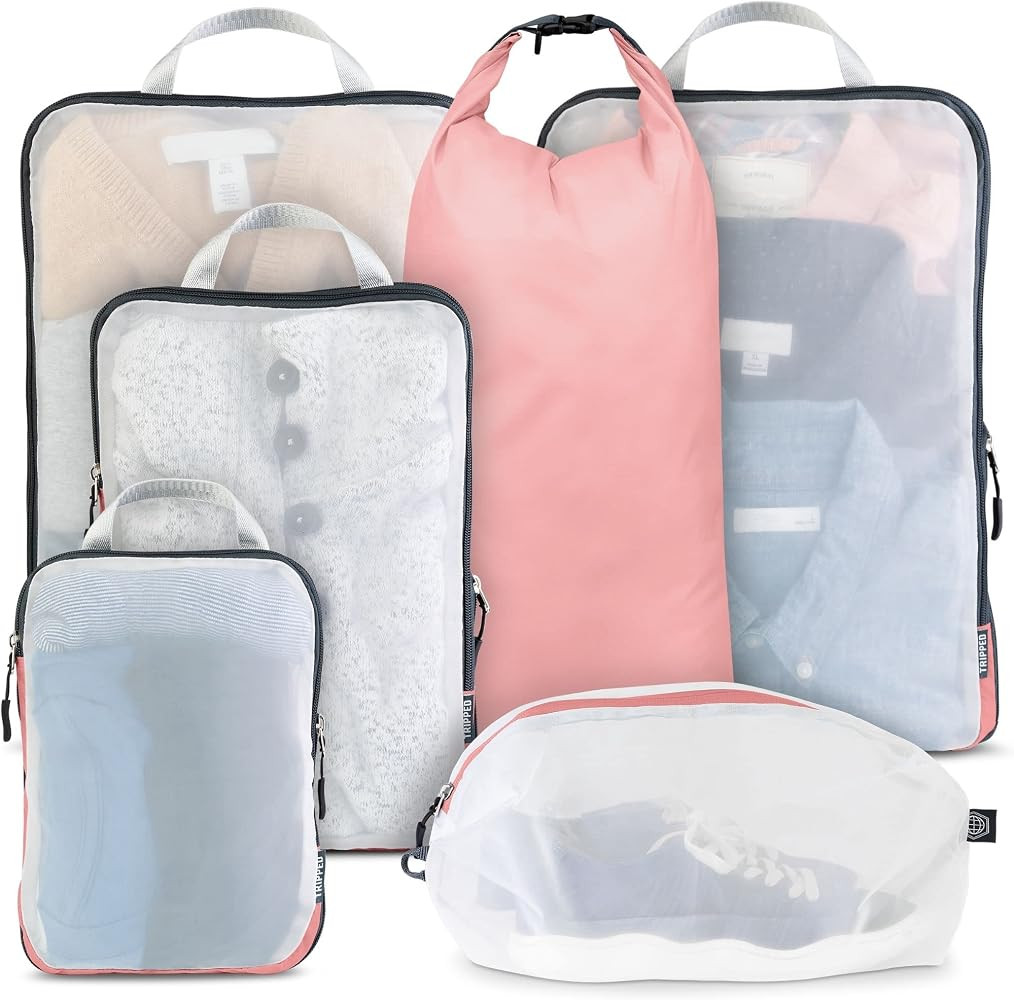 Large Packing Cube Set with See Through Mesh- Compression Packing Cubes Travel Organizers by TRIP... | Amazon (US)