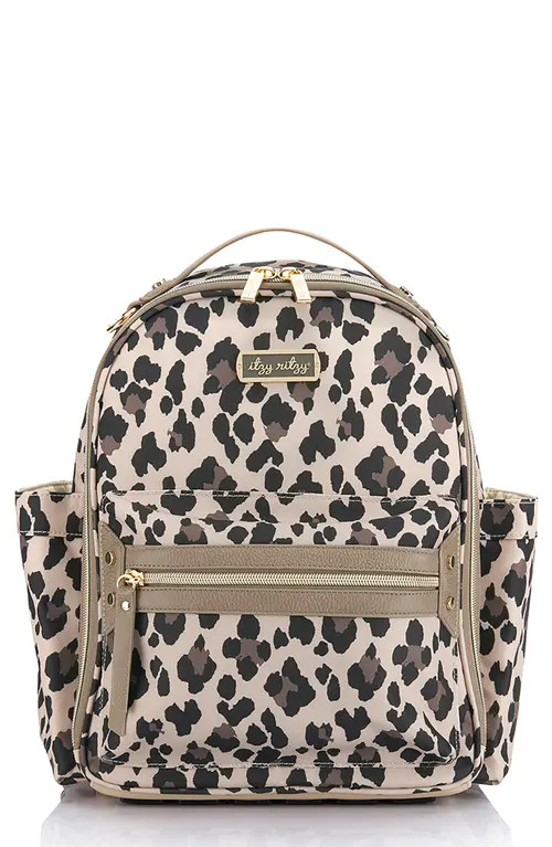 Itzy Ritzy Mini Leopard Faux Leather Diaper Backpack in Multi at Nordstrom | Nordstrom
