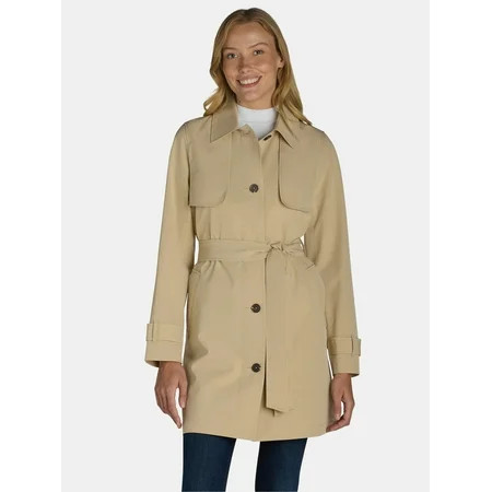 Time and Tru Women s and Women s Plus Trench Coat Sizes XS-3X | Walmart (US)