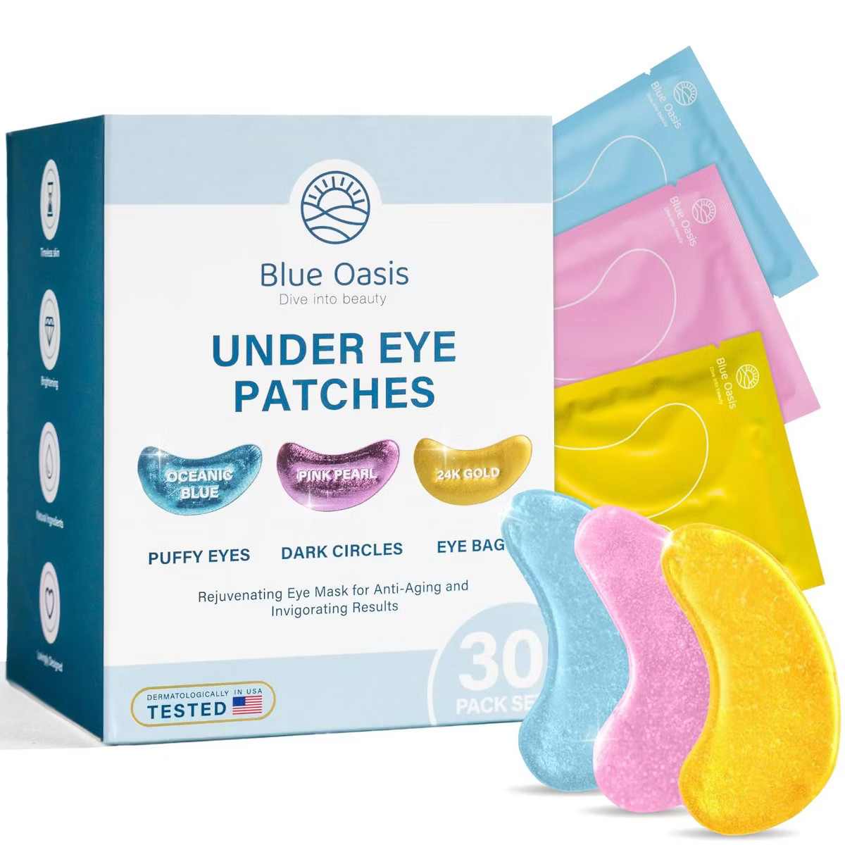 Under Eye Patches for Puffy Eyes and Dark Circles, 30 Pairs Hydrating Collagen Gel Pads for Eye B... | Target