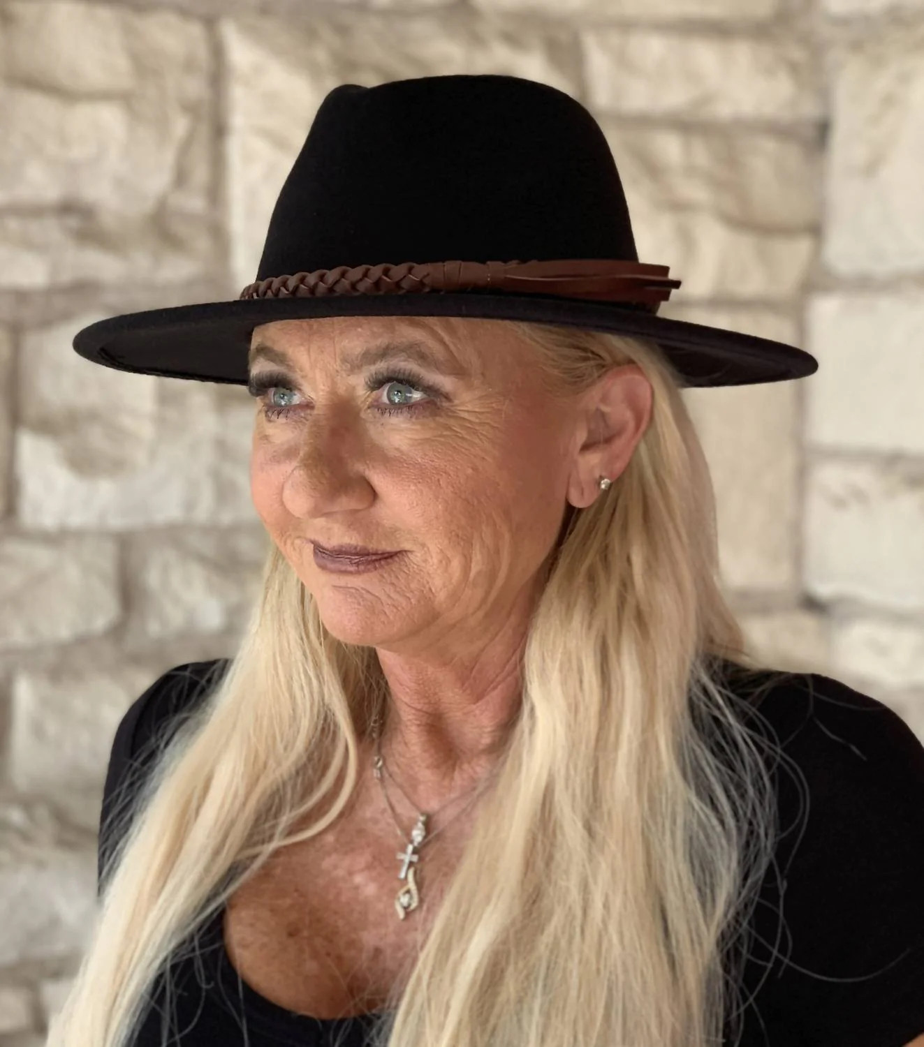 Debbie Braided Trim Wide Brim Fedora Hat In Black | Shop Simon