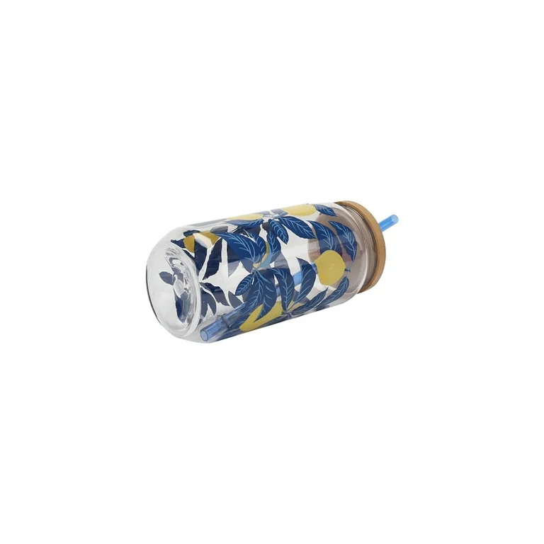 Mainstays by Becky G. & Alejandra 20-Ounce Acrylic Can Shape Tumbler, Lemon & Blue | Walmart (US)