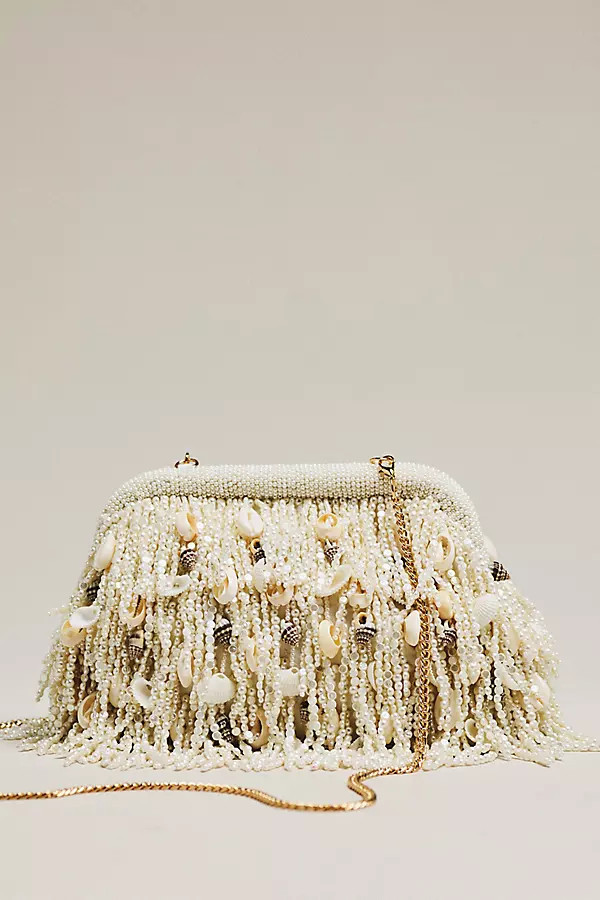 Beaded Pearl Fringe Clutch | Anthropologie (US)