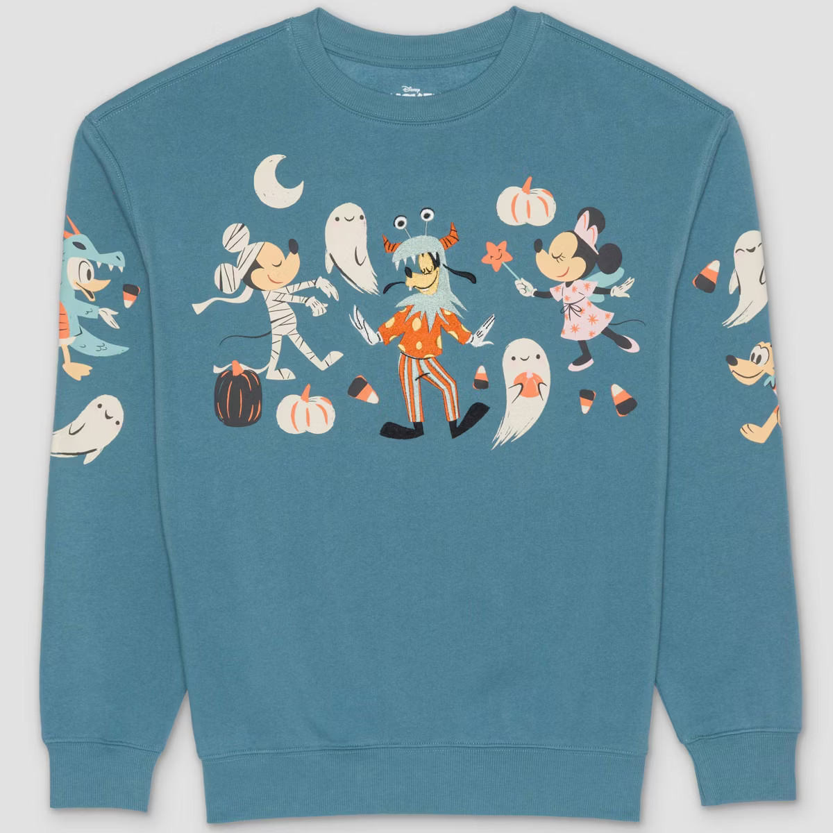 Adult Halloween Mickey & Friends Crewneck Sweatshirt - Blue | Target