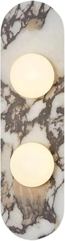 Natural Marble Wall Sconces, 2-Light Alabaster Wall Light in one sconce, Hardwired Wall Light Fix... | Amazon (US)