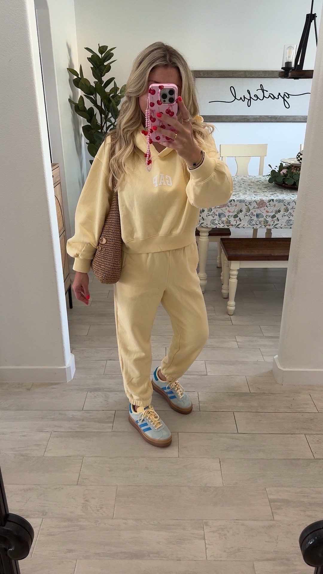 OOTD 
Matching set small petite 
Adidas sneakers 
Travel outfit 
Vacation outfit 
Spring fashion 

#LTKShoeCrush #LTKFindsUnder100 #LTKItBag