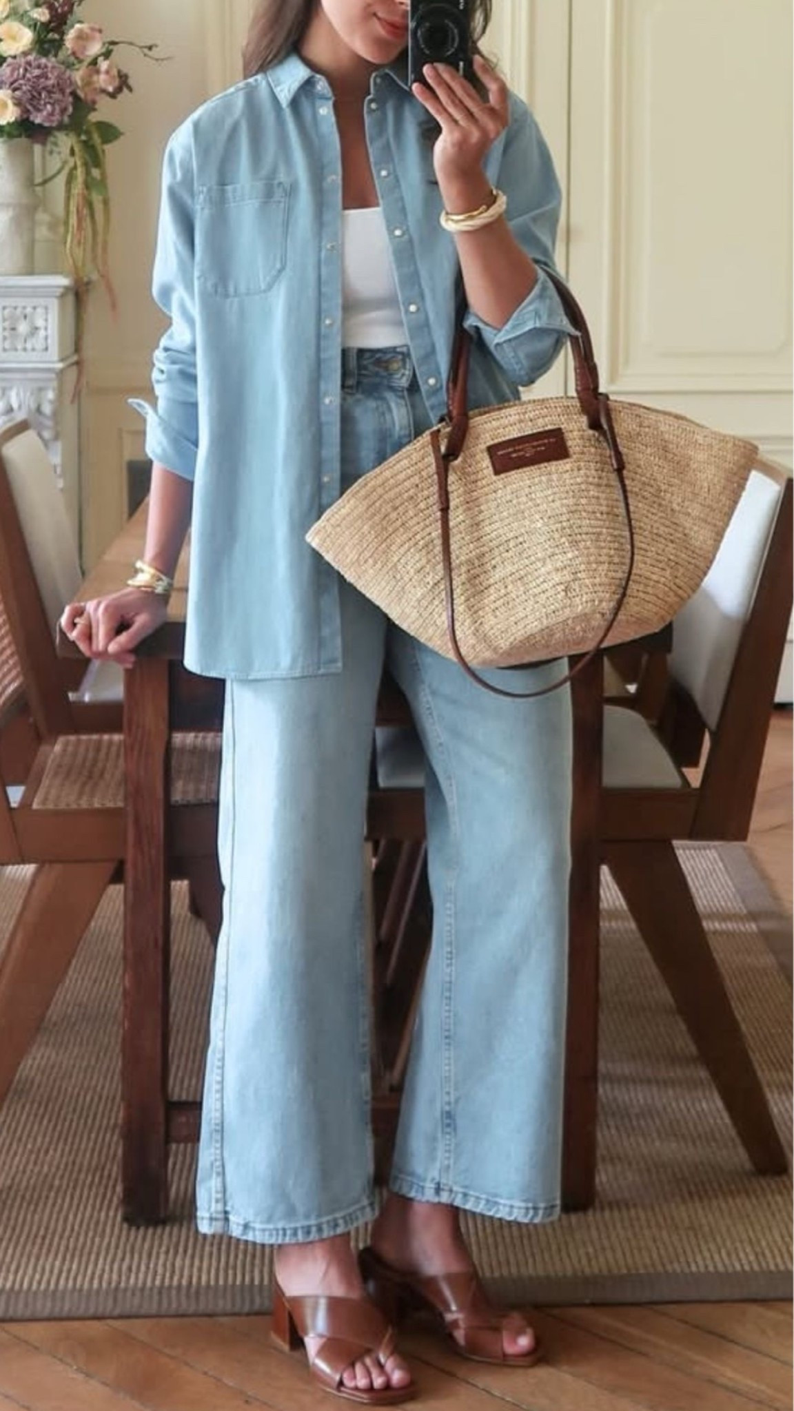 Recreate the look!  Style inspo from Pinterest to your cart - Like and similar items linked to help you recreate this style 💙


#trending outfit
#Pinterest outfit inspo
#Pinterest inspired 
#Amazon fashion 
#amazon finds  
#spring denim 
#summer jeans
#mom jeans 
#wide leg jeans
#flare jeans 
#designer jeans
#mother jeans
#pistola jeans 
#cropped jeans
#high waisted jeans 
#light wash jeans
#oversized denim shirt
#denim button down
#denim shirt with pockets
#canadian tuxedo
#denim on denim 
#revolve fashion
#revolve jeans
#designer jeans  
#spring fashion
#summer fashion
#style inspo
#spring outfit inspo
#fashion inspo
#outfit inspo
#casual style
#elevated casual 
#jeans styled 
#casual outfit 
#european style 
#straw tote 
#oversized tote
#wide tote bag
#straw leather bag 
#white camisole tank top
#white undershirt 
#classic style 
#work fashion
#office outfit 
#weekend style
#day date outfit
#wine tasting outfit  
#mom style 
#mom outfit 
#errands outfit 
#airport outfit 
#travel outfit 
#street style
#new York style
#city outfit 
#date night outfit 
#Pinterest inspired
#photo credit to Pinterest
#ootd

#LTKootd #LTKmomlife #LTKOver40