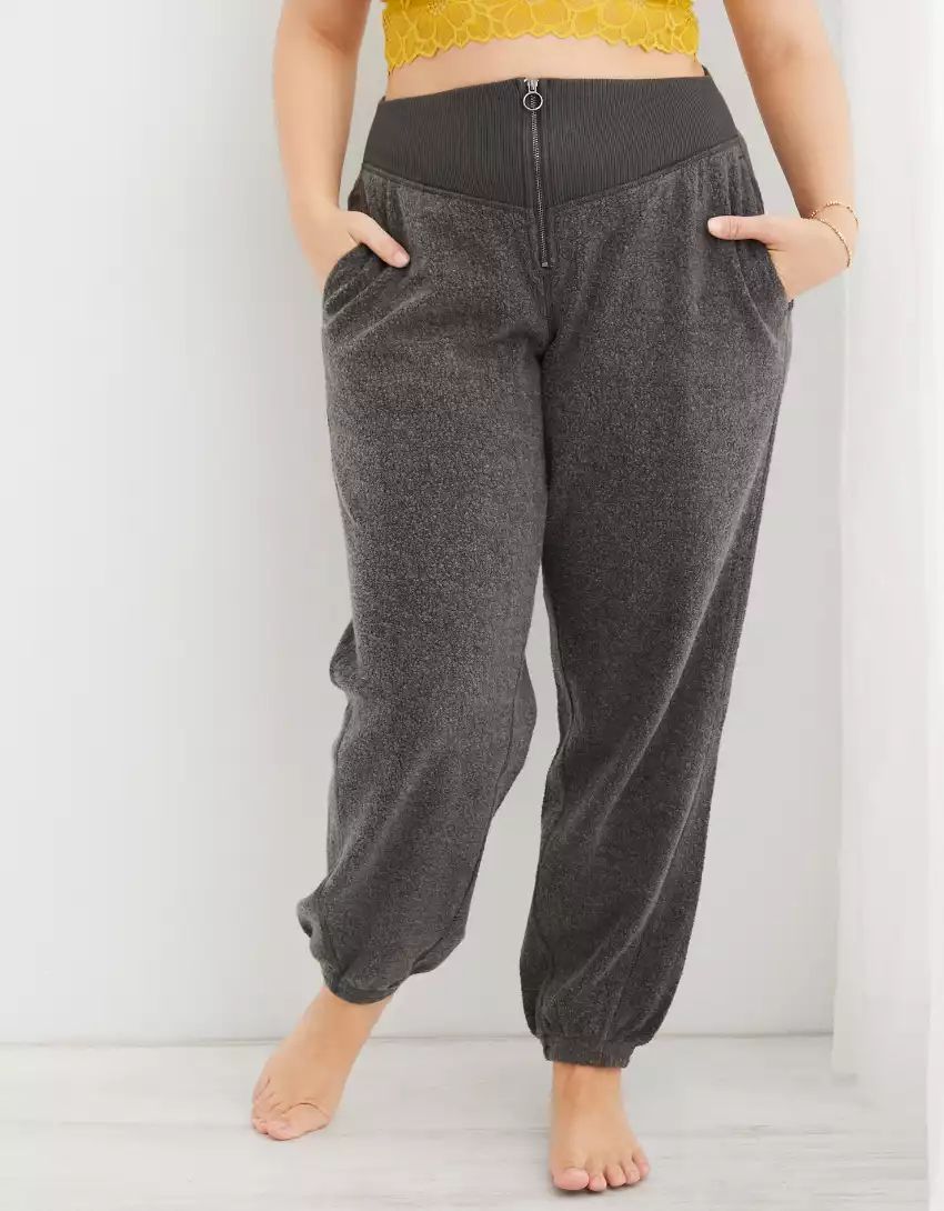 Aerie Sherpa Fleece Corset Jogger | American Eagle Outfitters (US & CA)