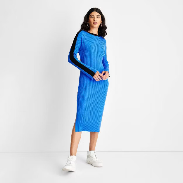 Women's Ribbed Long Sleeve Side Button Sweater Dress - Future Collective™ with Kahlana Barfield... | Target