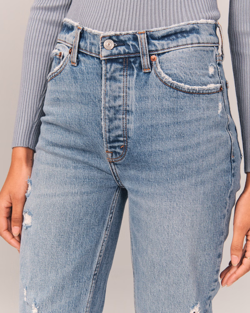 Women's High Rise Dad Jean | Women's Bottoms | Abercrombie.com | Abercrombie & Fitch (US)