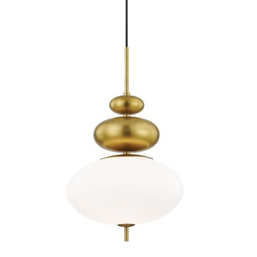 Elsie Aged Brass One-Light Pendant | Bellacor