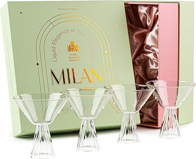 GLASSIQUE CADEAU Luxury Milan Martini Cocktail Glasses for Manhattan, Cosmopolitan, Classic Bar D... | Amazon (US)