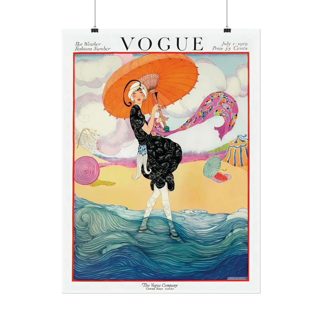 Stunning 1919 Vogue Magazine Cover Poster Reproduction Retro Wall Art Print Vintage Home Decor Gi... | Etsy (US)