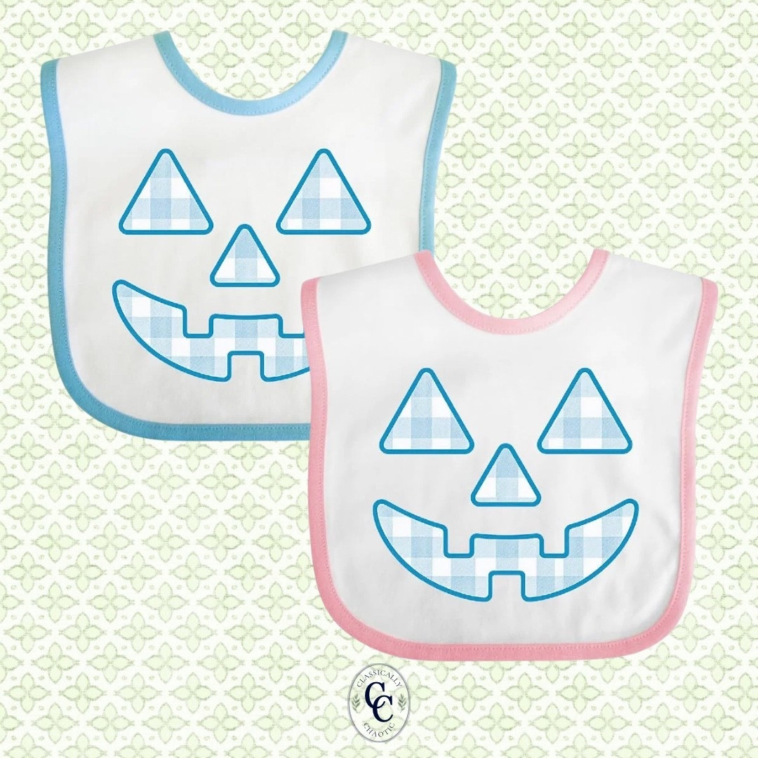 TBBC or a spooktacular look for less? 🎃👻

These adorable gingham pumpkin bibs are so sweet for your littles and would be the perfect addition to a boo basket! 🧡

#LTKBaby #LTKSeasonal #LTKmomlife