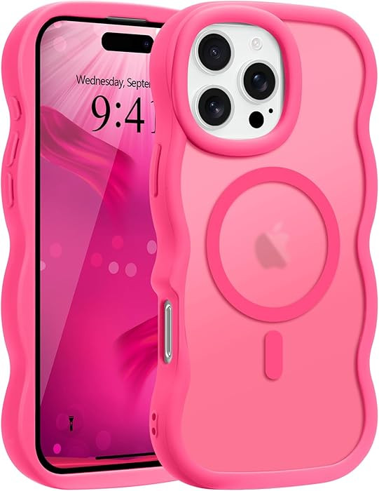 for iPhone 16 Pro Max Case, Curly Wavy Frame Hard Translucent Matte Clear Back Cover for Women Me... | Amazon (US)