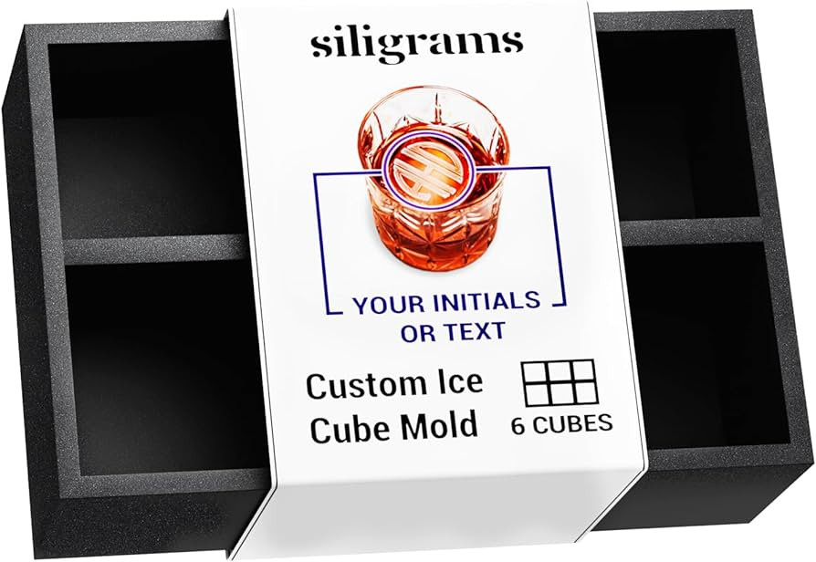Siligrams Personalized Silicone Ice Cube Mold - Custom Ice Molds for Cocktails, Whiskey & Other D... | Amazon (US)