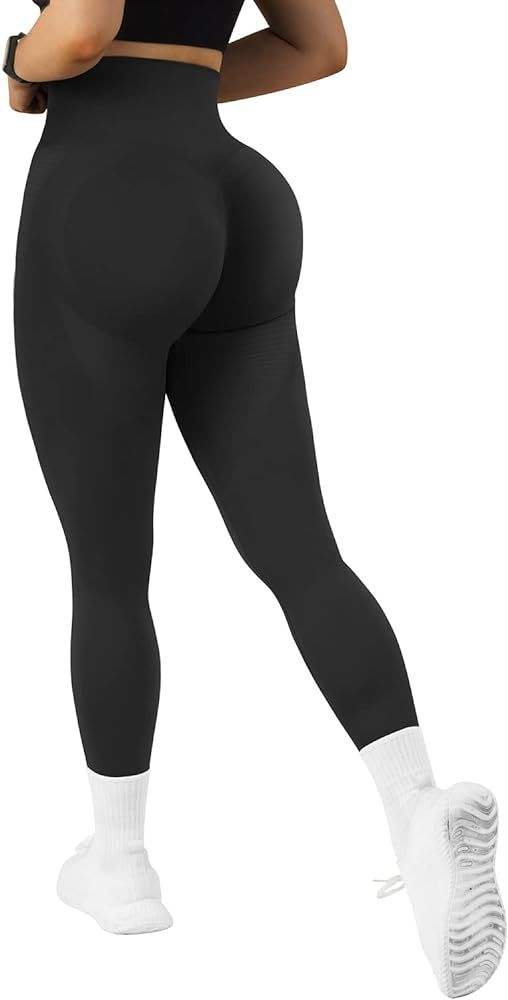 MOOSLOVER Women Smile Contour Butt Lifting Leggings Seamless High Waisted Yoga Pants | Amazon (US)