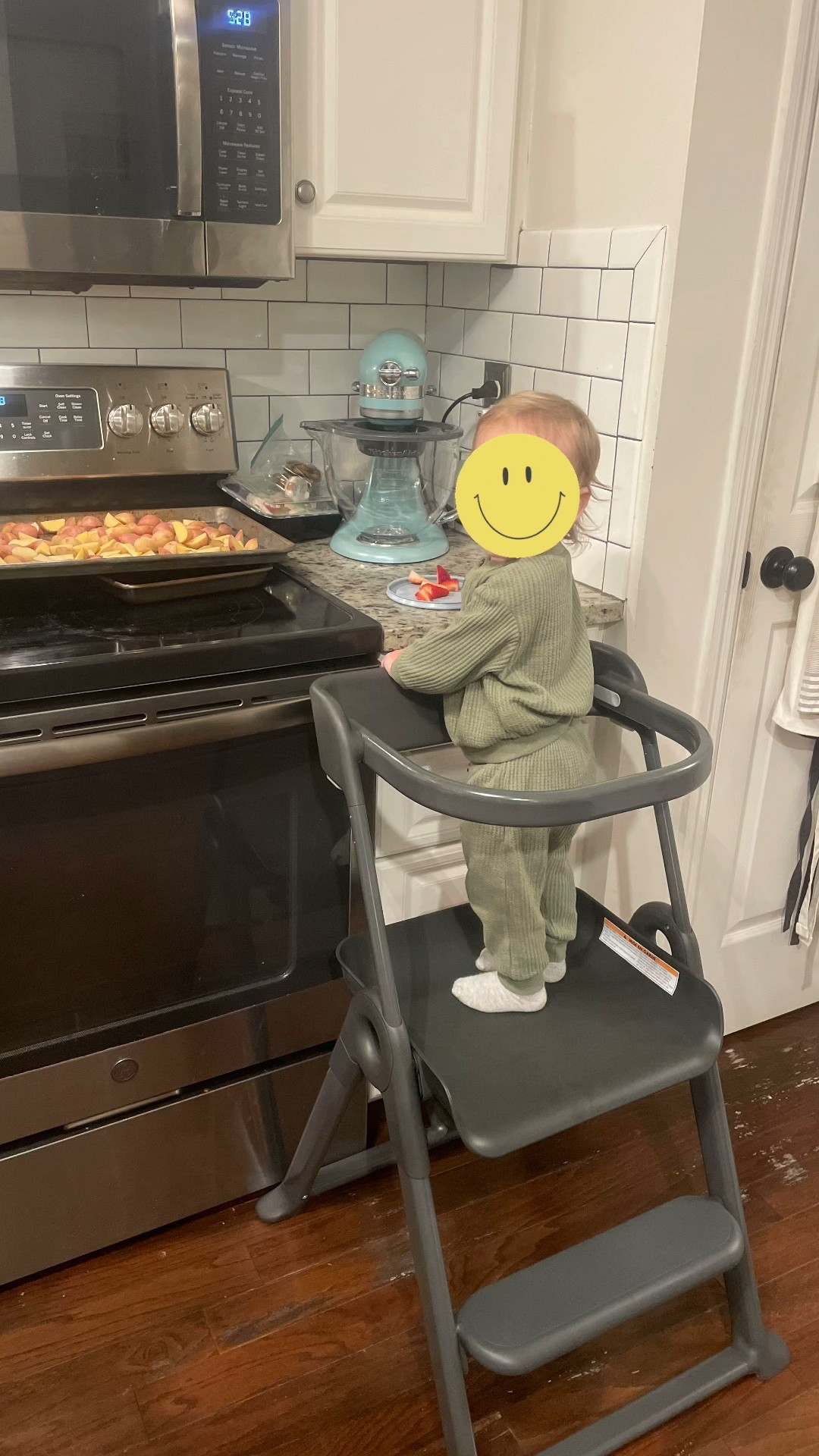 You can’t see it, but he’s grinning so big because he LOVES his new step stool!!!! 
We gave him this as part of his Christmas (per his mamas request😉) It FOLDS down to store in a narrow space  

#LTKBaby #LTKOver40 #LTKKids