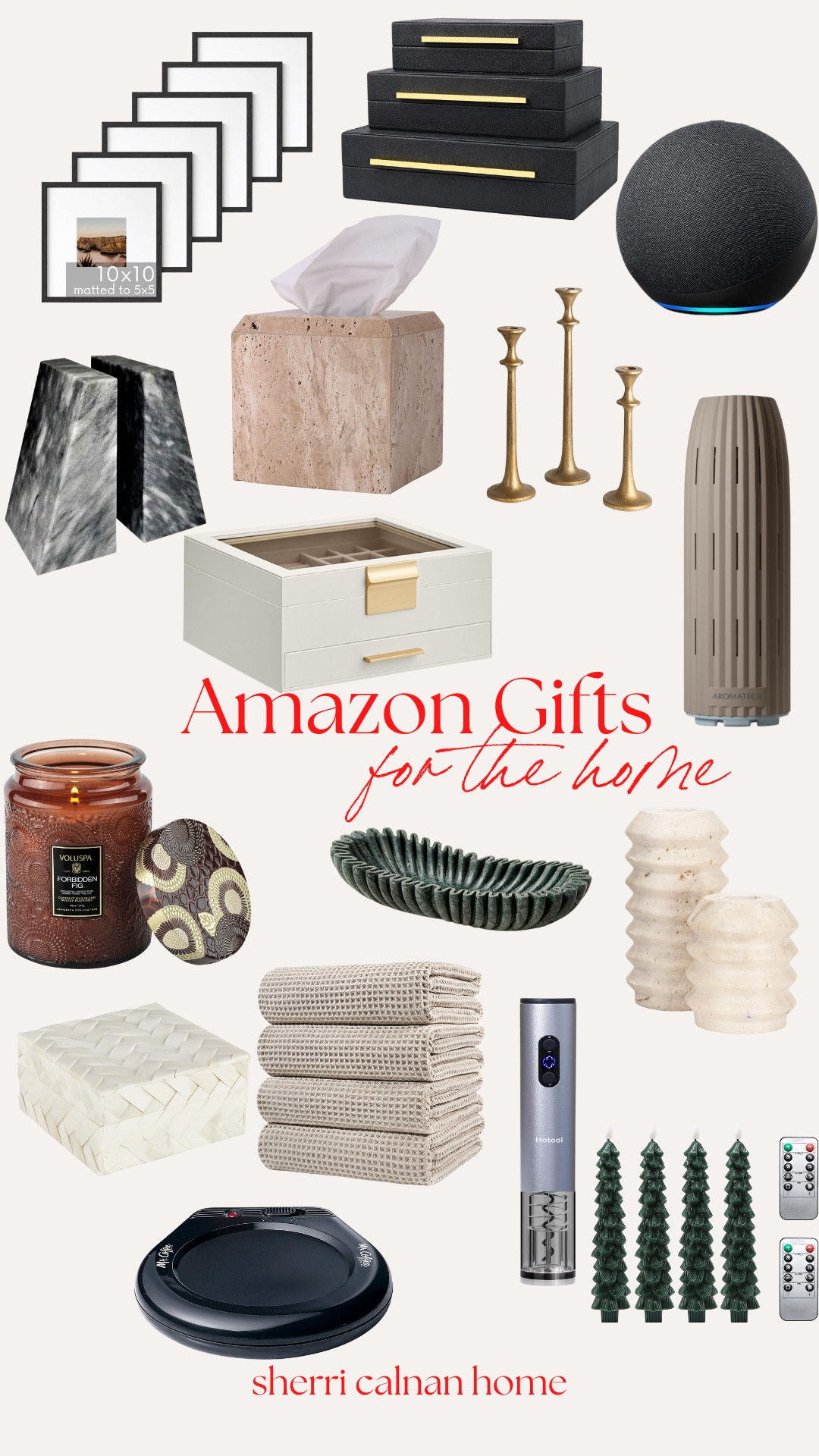 Home Essential Gift Guide 

Picture Frames  Leather Black Boxes  Stone Kleenex Holder  Iron Candle Holders  Bath Towels  Wine Bottle Opener  Mug Warmer  Flameless Trees

#LTKHome #LTKHoliday #LTKGiftGuide