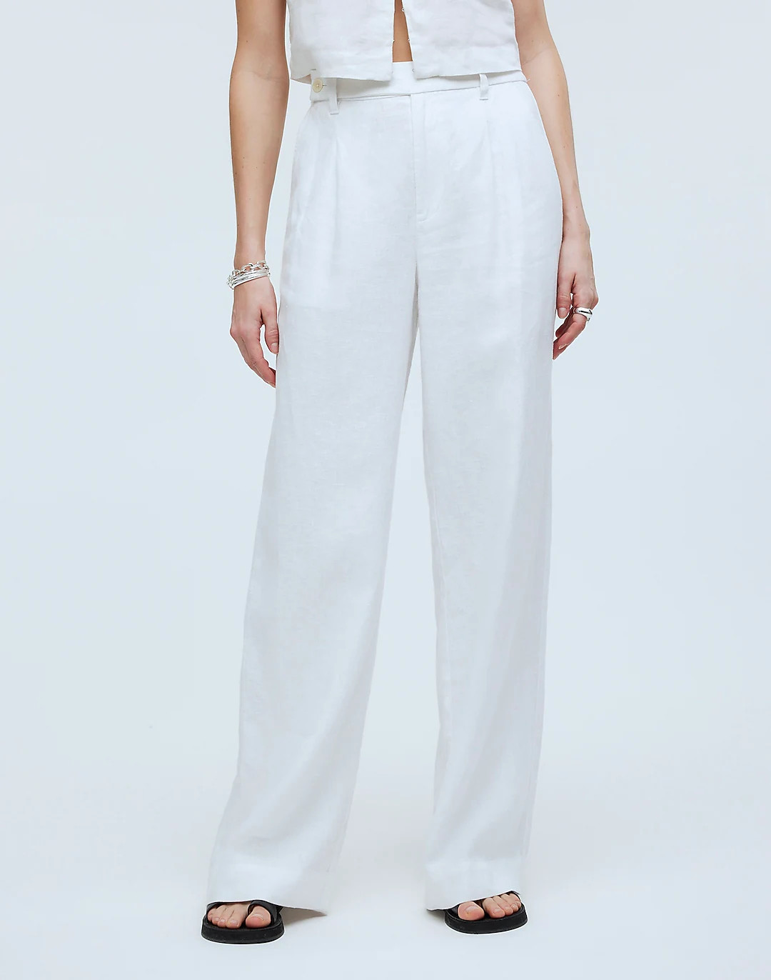 The Harlow Wide-Leg Pant in 100% Linen | Madewell