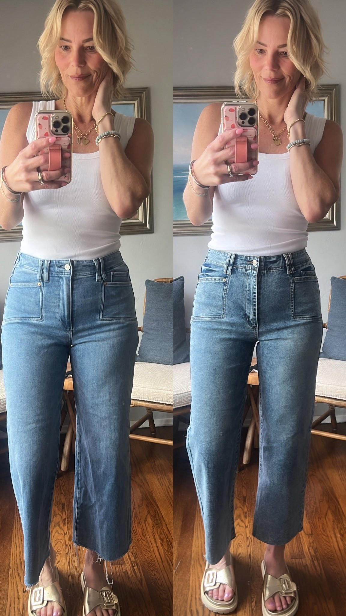 WHAT!?!?! Paige denim or Amazon? One is $248 and one is $41. Fit so similar and exactly true to size! Which is which? Perfect tank also linked!  
Paige denim: 29
Amazon denim: 8
Tank: small



#LTKStyleTip #LTKTravel
