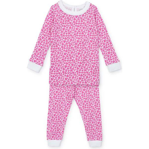 Ava Girls' Pajama Pant Set, I Heart You Pink | Maisonette