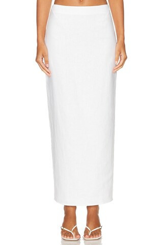 Helsa Linen Maxi Skirt in Natural White - White. Size M (also in L, XL, XXS). | FWRD 