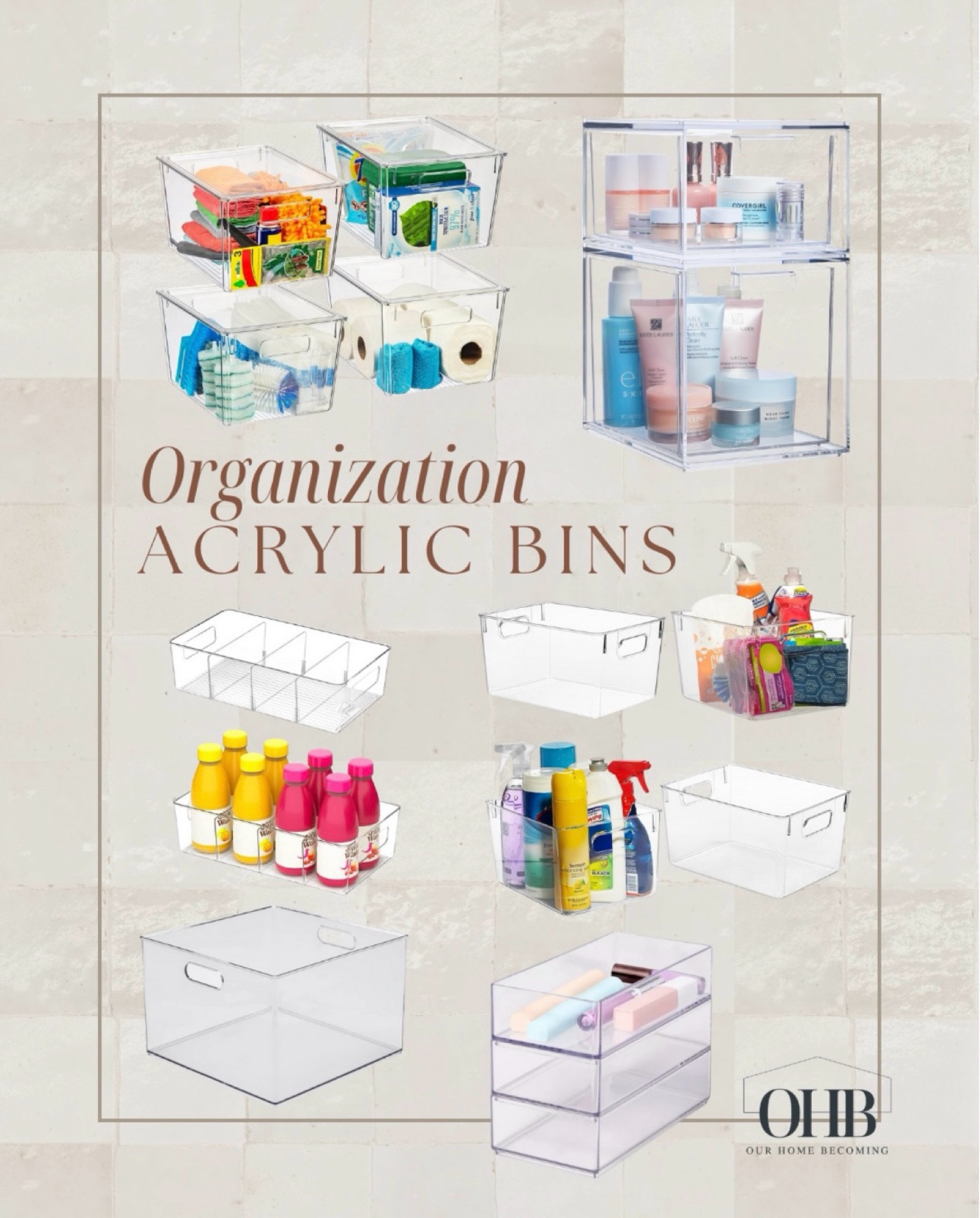 Best Home Organization Acrylic Bins 

#LTKHome
