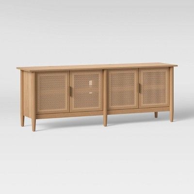 Wood &#38; Cane Media Console Natural - Hearth &#38; Hand&#8482; with Magnolia | Target