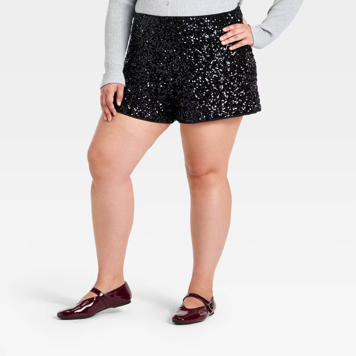 Women's Sequin Shorts - A New Day™ Black | Target
