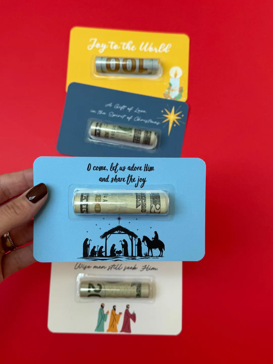 Christian Christmas Card for Nativity Christmas Holiday Money Card Bible Verse Cards - Etsy | Etsy (US)