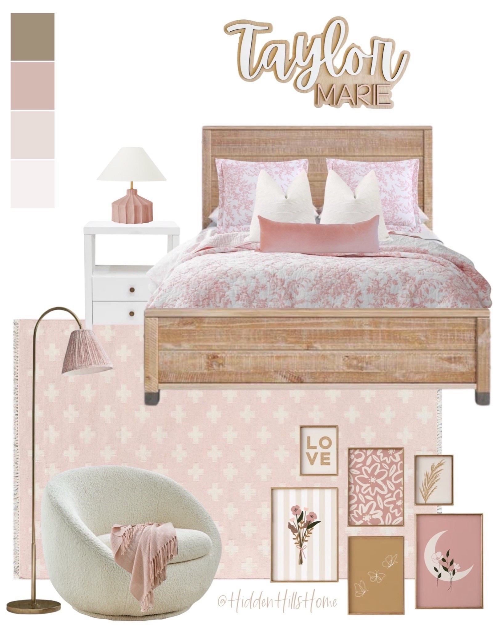 Modern transitional girls bedroom mood board, teen girls bedroom design, pink girls room mood board, teen bedroom inspo #modern-classic #pink

#LTKHome #LTKSaleAlert #LTKKids
