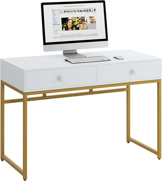 Tribesigns Computer Desk, Modern Simple 47 inch Home Office Desk Study Table Writing Desk with 2 ... | Amazon (US)