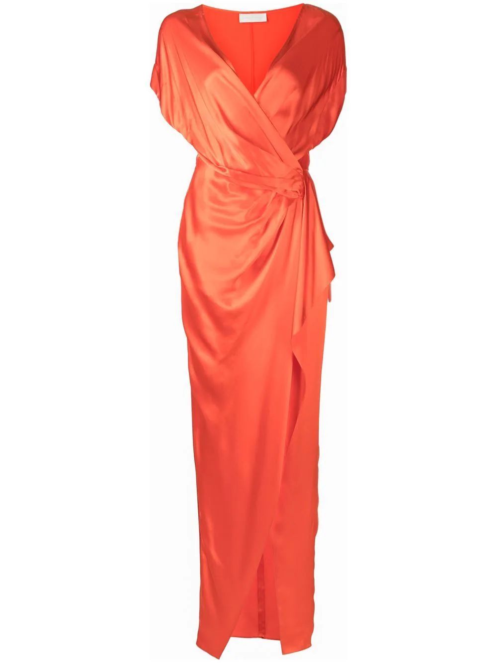 Michelle Mason Wrap drape-detail Gown Dress - Farfetch | Farfetch Global