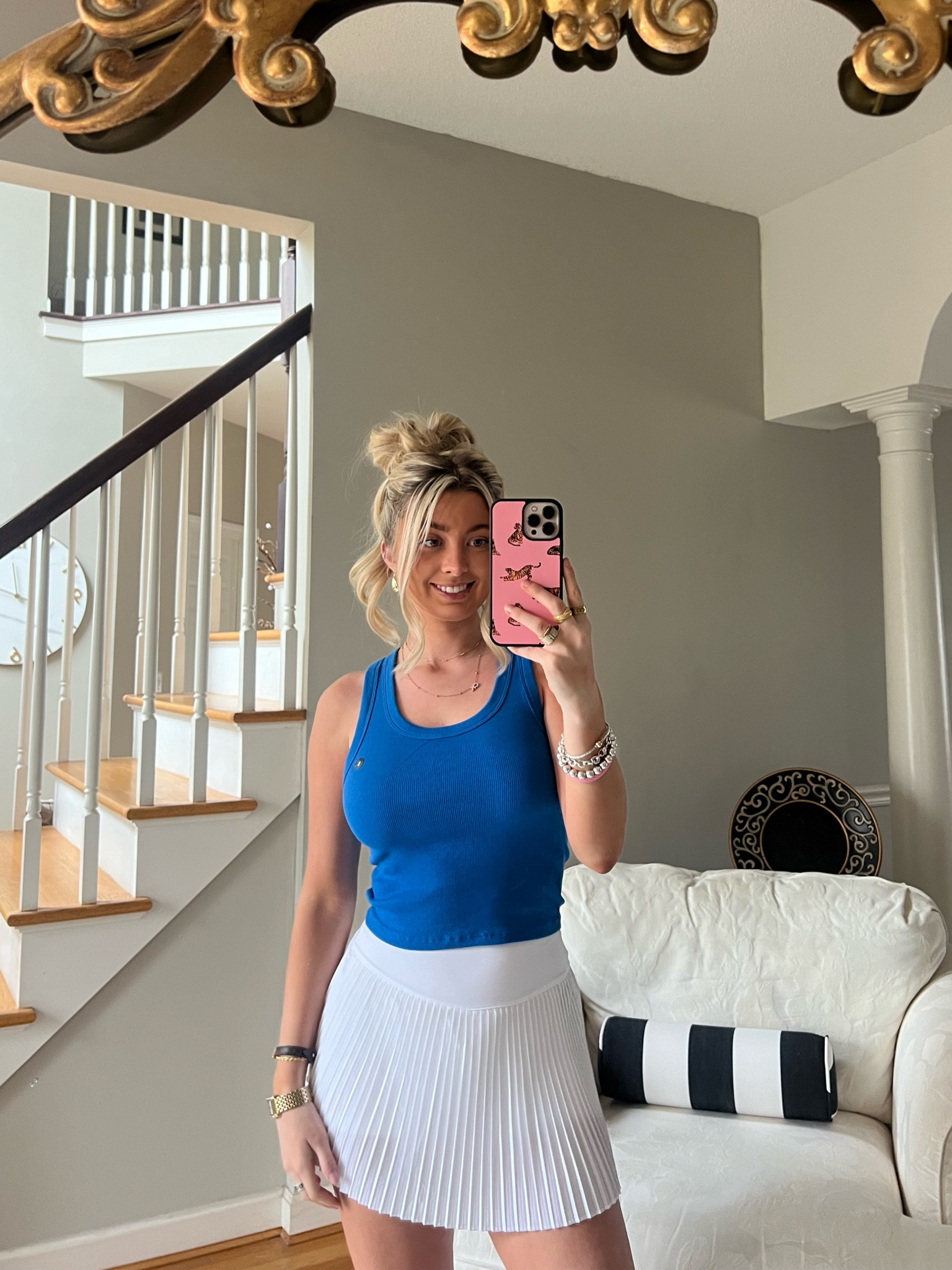 blue tank with the cutest skirt! 
Hollister 


#LTKstyletip #LTKU #LTKfindsunder50