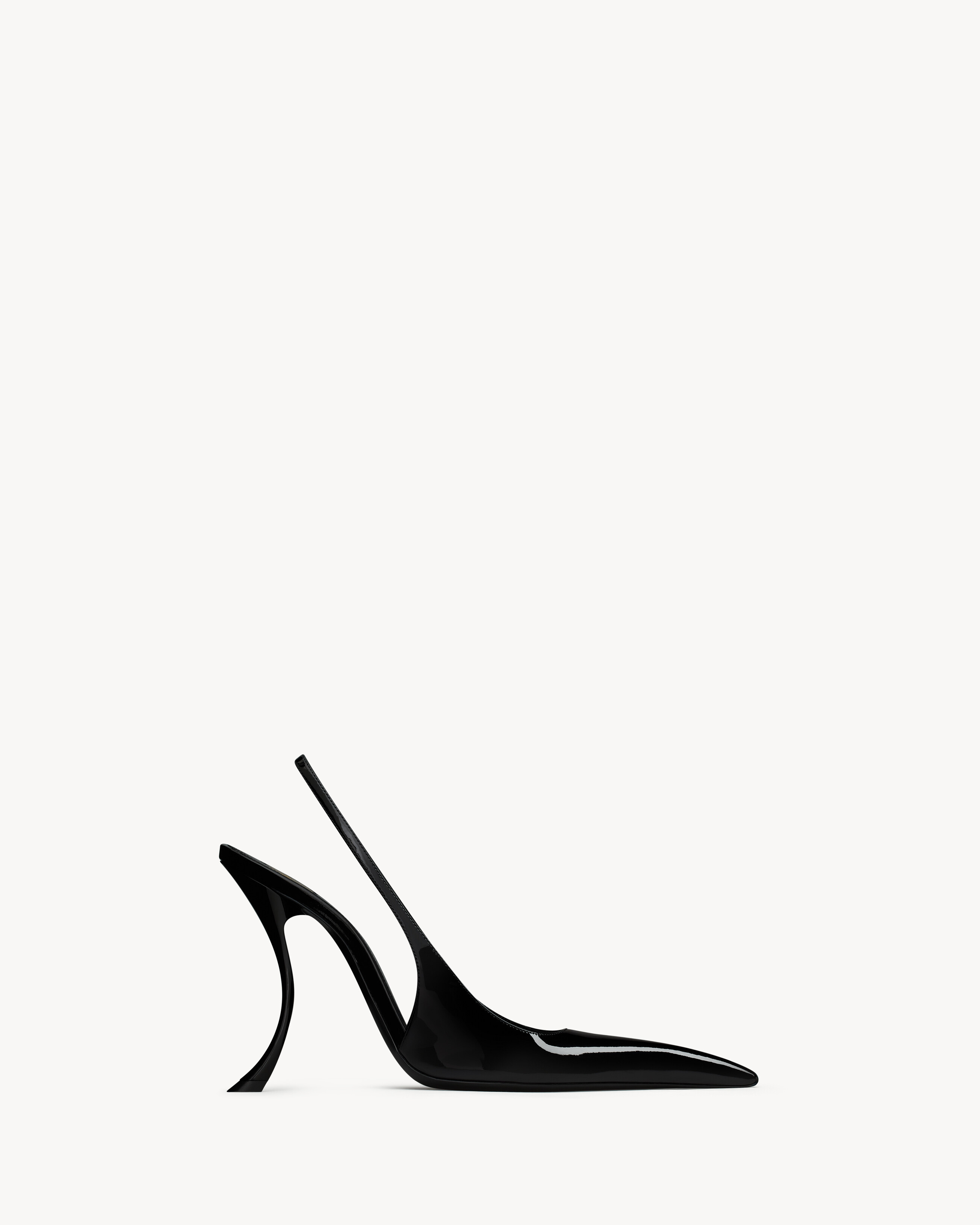 Saint Laurent Apolline Slingback Pumps In Patent Leather - Black - Women - 9 | Saint Laurent Inc. (Global)