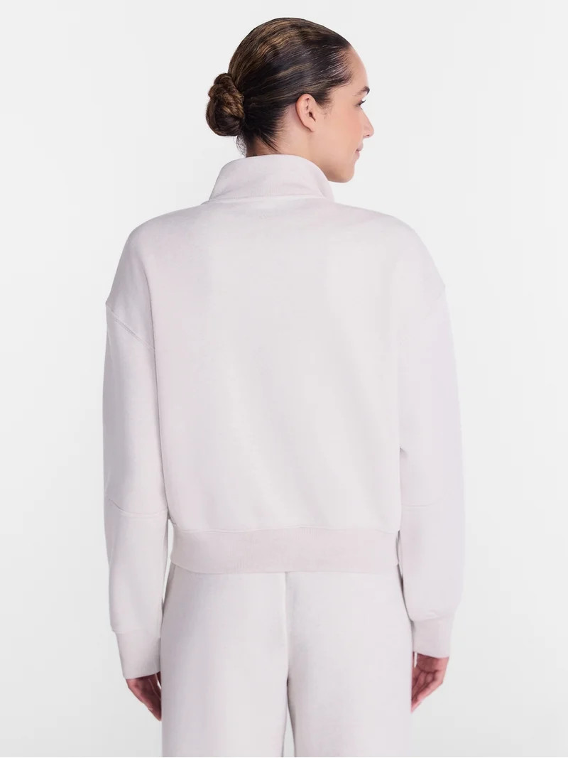 Athletic Works Women's Cropped Fleece Bomber Jacket with Long Sleeves, Sizes XS-XXL | Walmart (US)