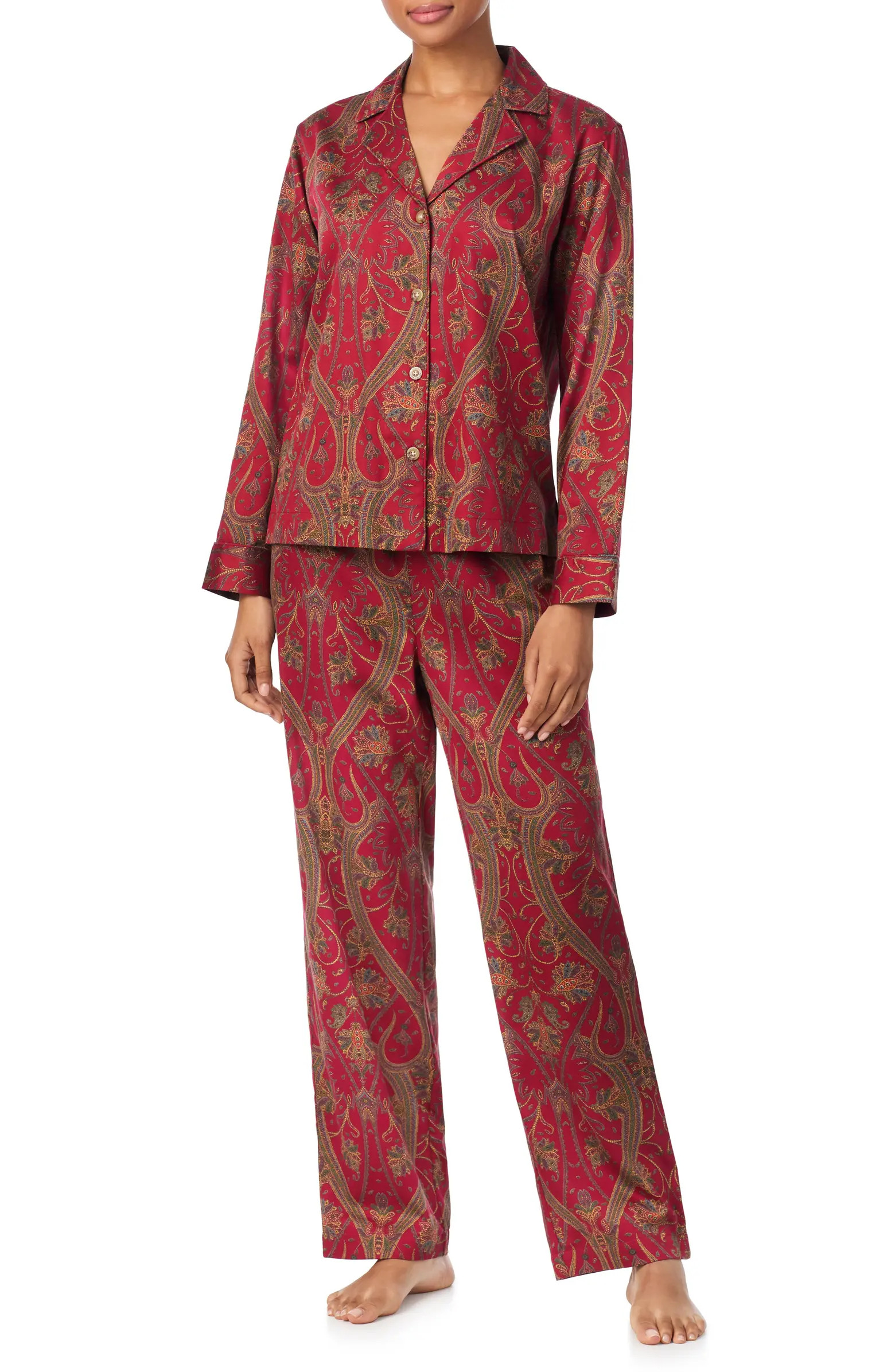 Paisley Cotton Blend Pajamas | Nordstrom