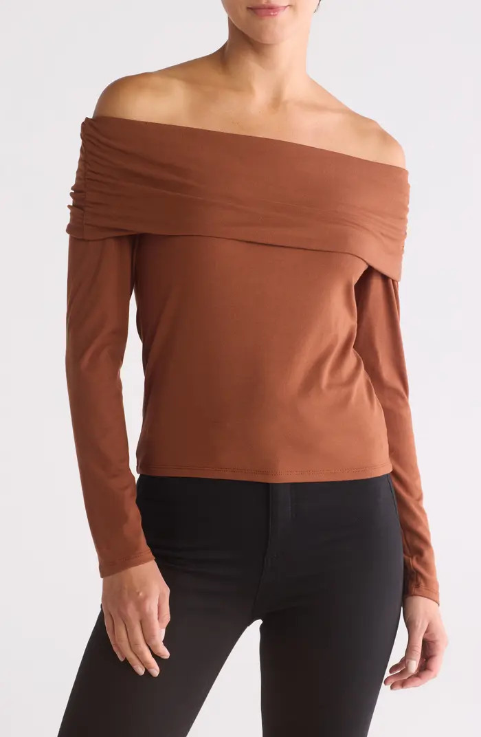 Sanctuary Slinky Long Sleeve Foldover Top | Nordstromrack | Nordstrom Rack
