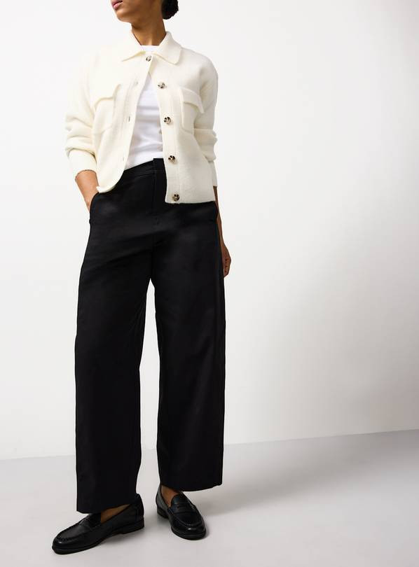 Black Twisted Seam Barrel Leg Trousers 18 | Tu Clothing