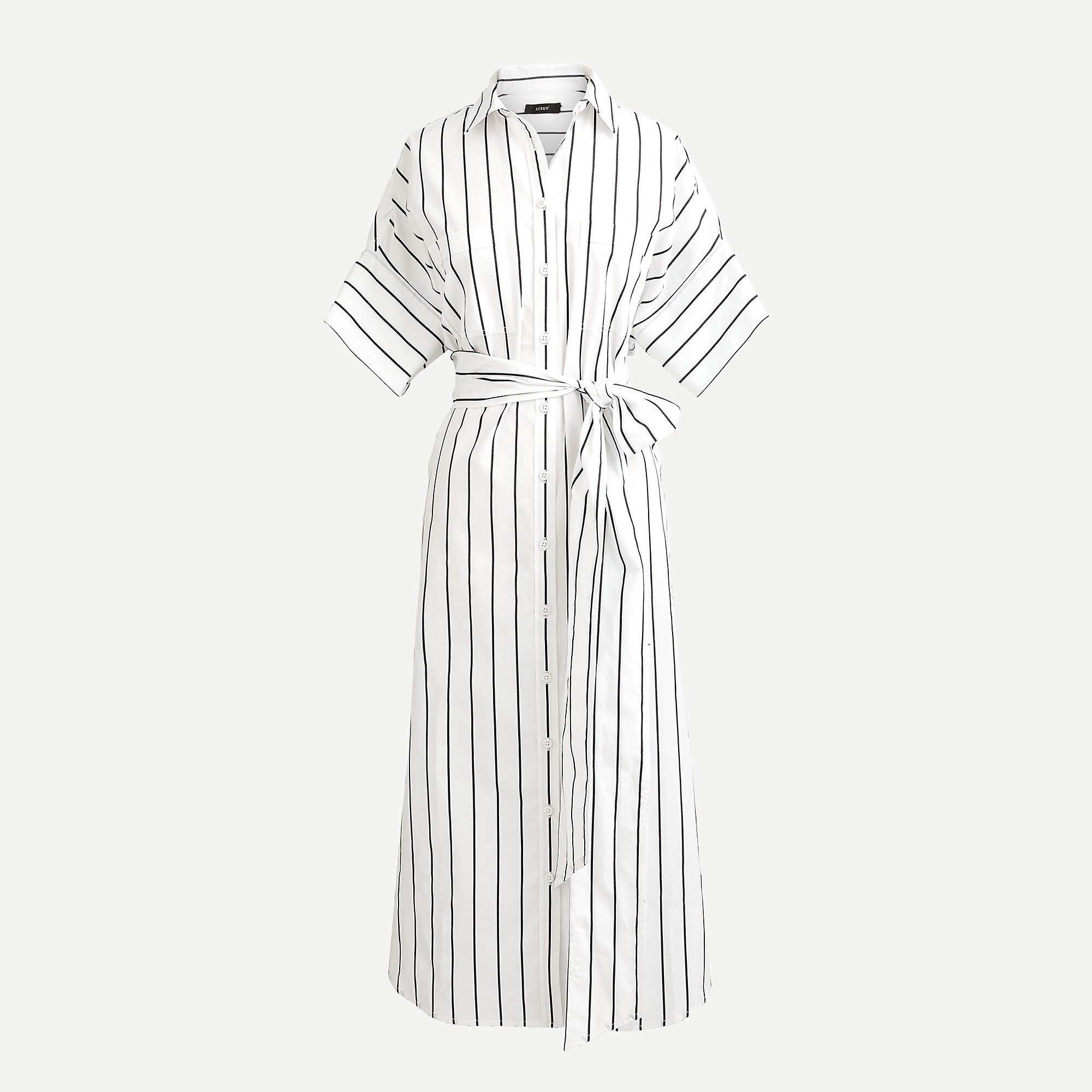 Relaxed-fit short-sleeve cotton poplin shirtdress in stripe | J.Crew US