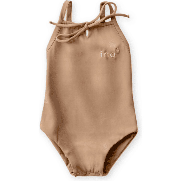 Aurelia Adjustable Strap One-Piece Swimsuit, Warm Pecan | Maisonette