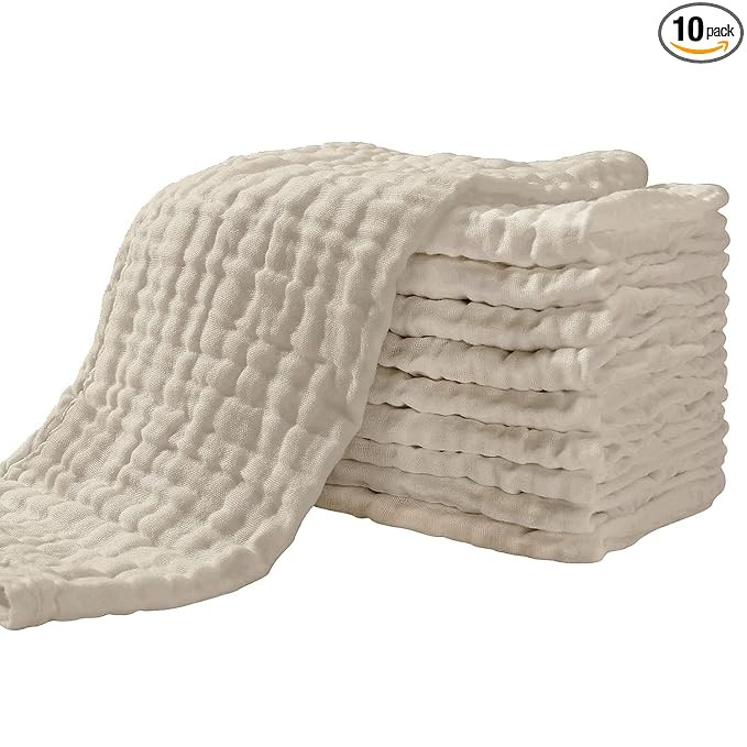 Yoofoss Muslin Burp Cloths for Baby 10 Pack 100% Organic Cotton Baby Washcloths for Boys Girls La... | Amazon (US)