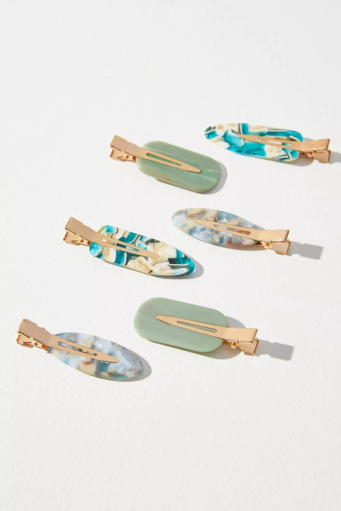 Resin Mixed Shapes Hair Clips, Set of 4 | Anthropologie (US)