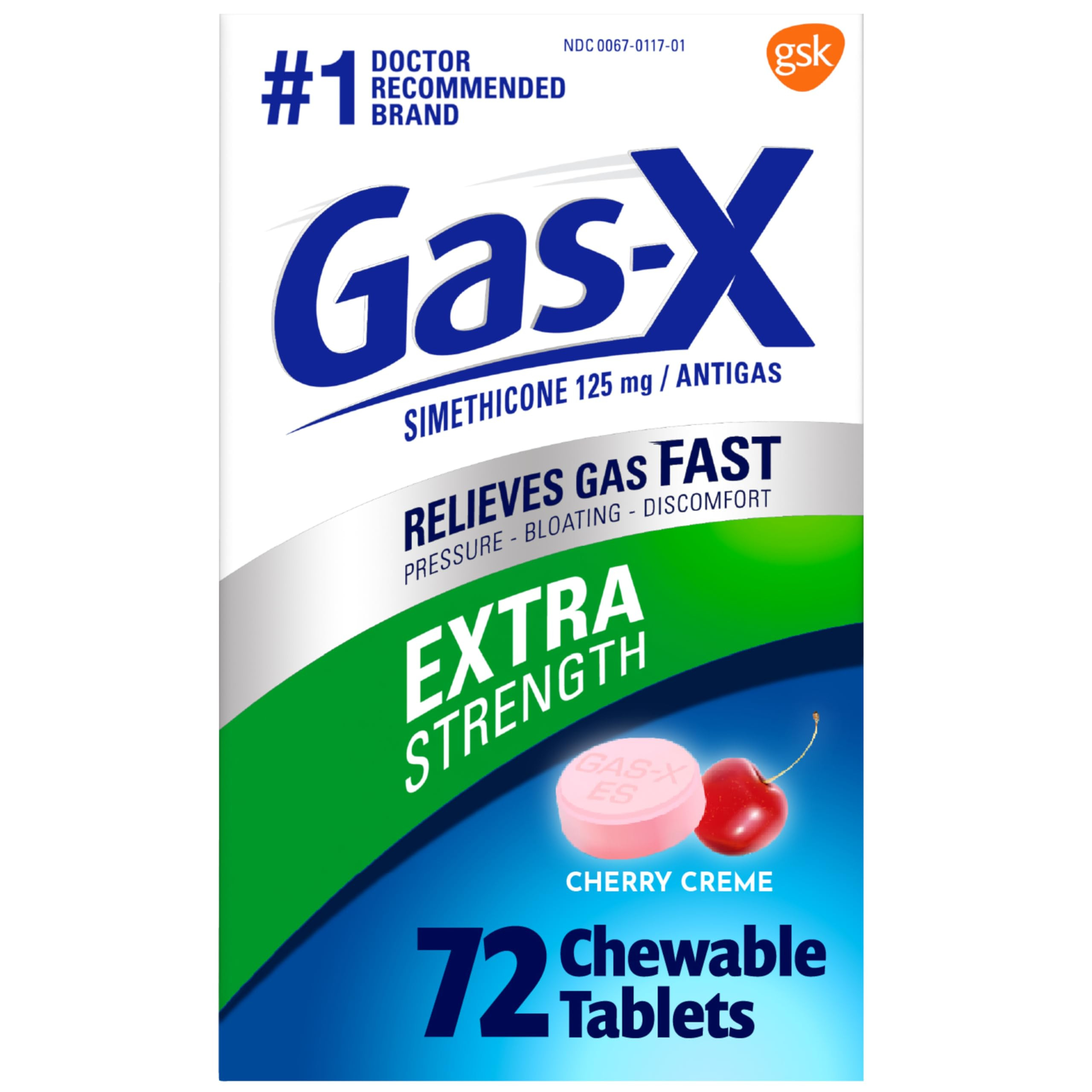 Gas-X Extra Strength Chewable Gas Relief Tablets with Simethicone 125 mg for Bloating Relief, Che... | Amazon (US)