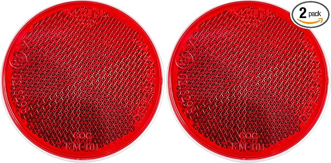 [Qty 2] [Red] 2" Inch Round Reflector Bike,Trailer, Truck, Boat, Mailbox, Construction, Equipment... | Amazon (US)