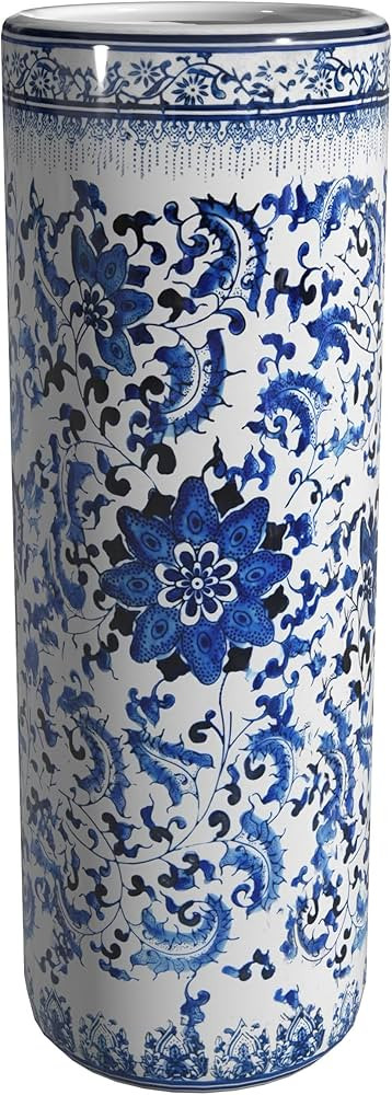 Red Lantern 24" Floral Blue & White Porcelain Umbrella Stand | Amazon (US)