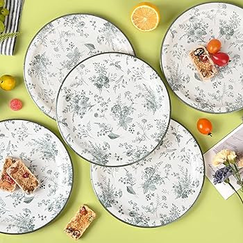 Sage Green Floral Party Plates Vintage Toile Green Paper Plates White Sage Green Garden Bouquet D... | Amazon (US)