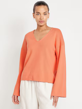 Bell-Sleeve V-Neck Sweater | Old Navy (US)